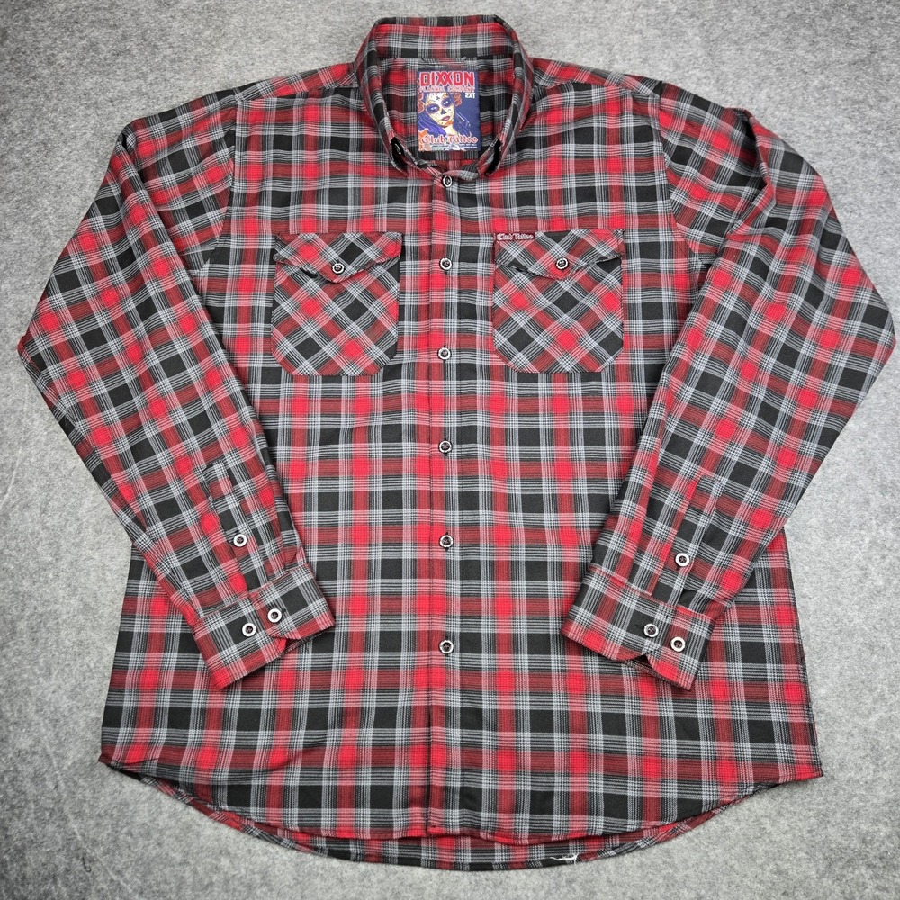 Dixxon Flannel Company Club Tattoo Men's 2XLT Motorcycle Riding Shirt Plaid EUC